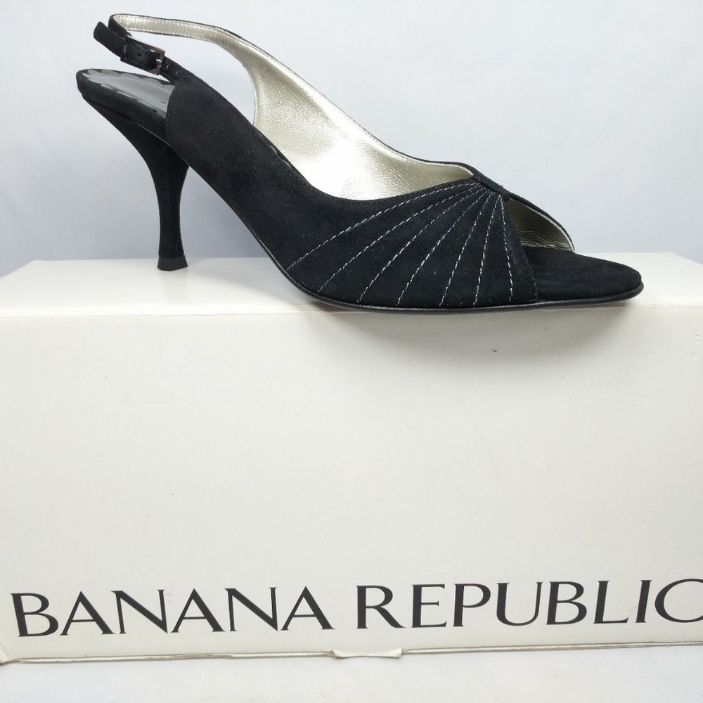 Banana Republic Size 7 Leather Slingback Open Toe